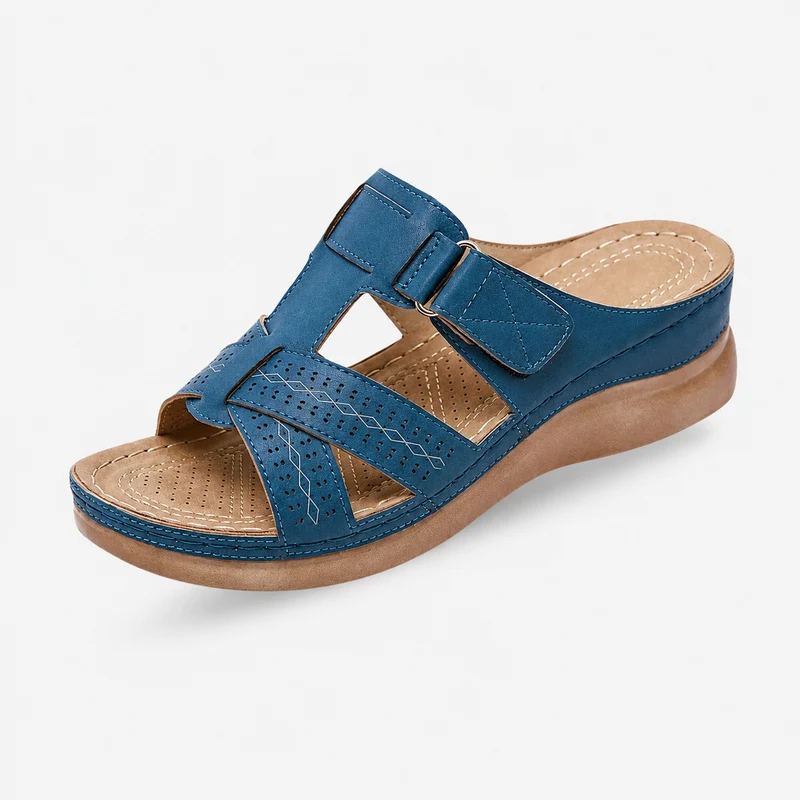 Blue Retro Style Women's Scratch Sandal