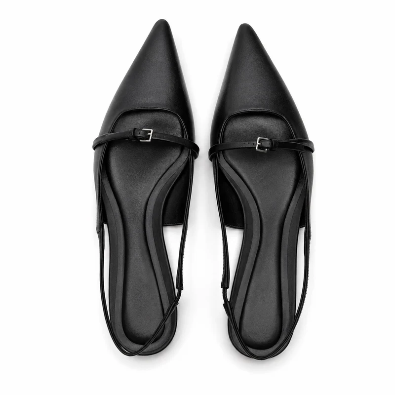 Stylish Black Sandal with Pointed Toe