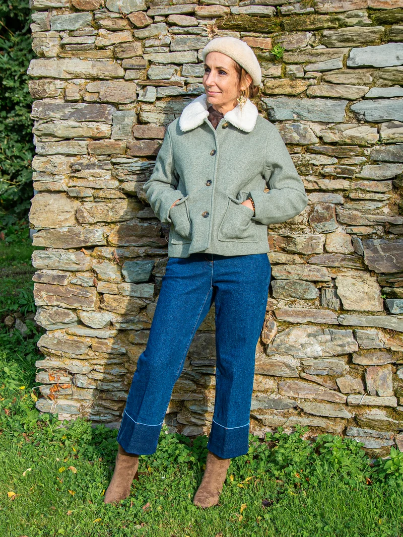 Manteau kaki col fourrure amovible NATTIE