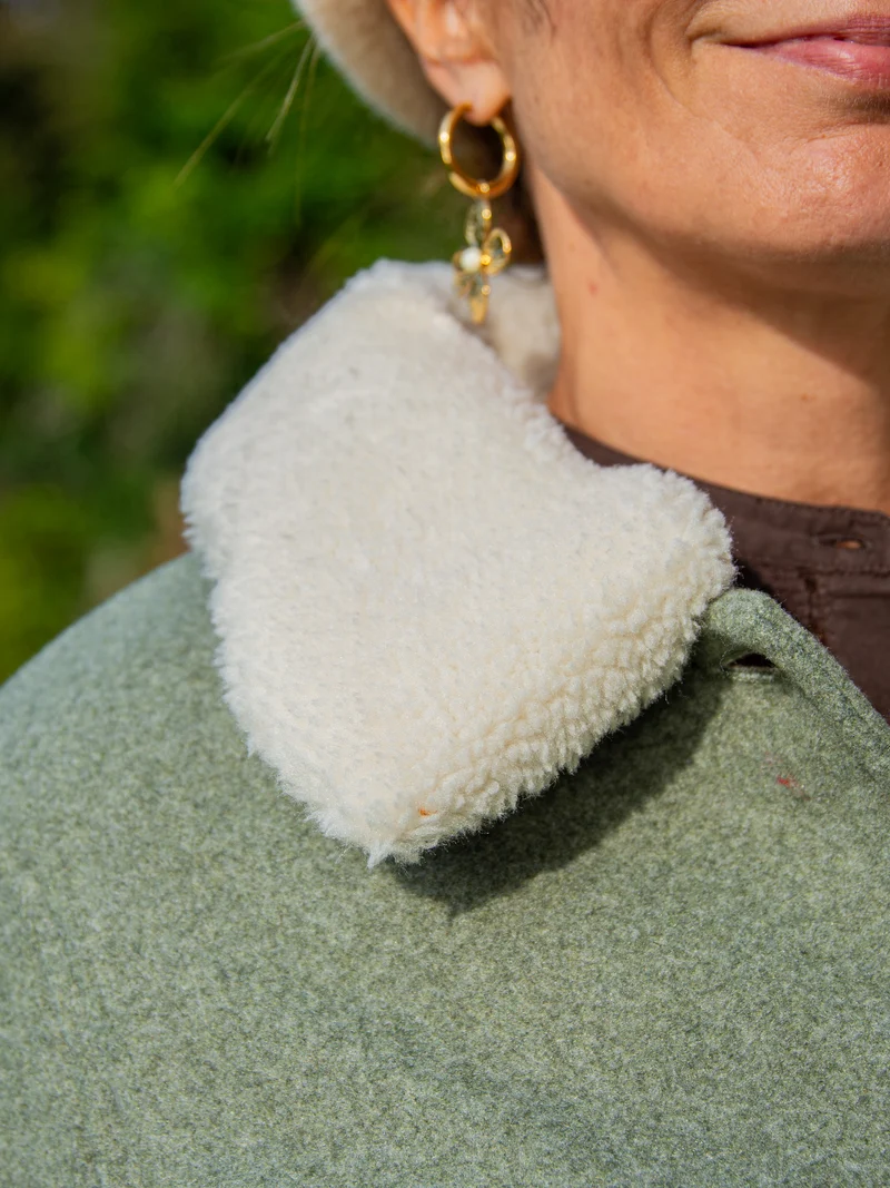Manteau kaki col fourrure amovible NATTIE