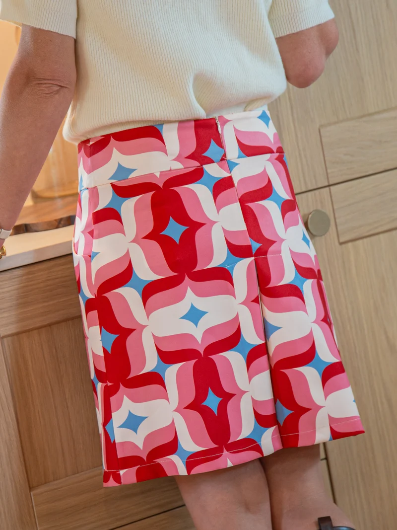 Jupe SEVENTIES n°179 rouge et rose Hippocampe