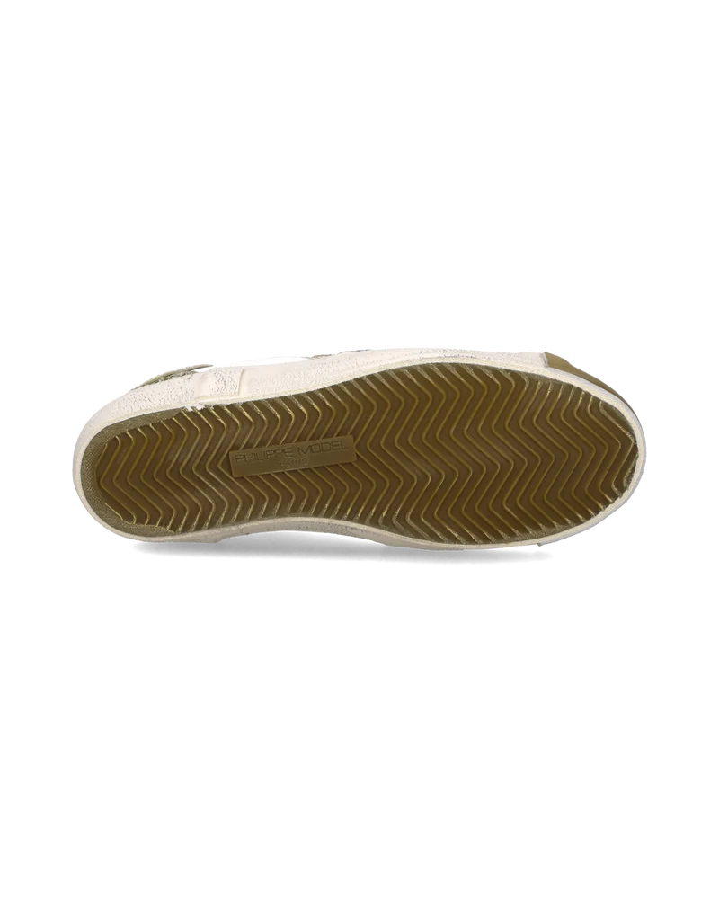 Sneakers Prsx Women with Glitter heel tab, White Gold