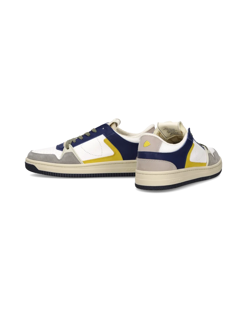 Sneakers La Grande Tennis Men, White Blue Yellow