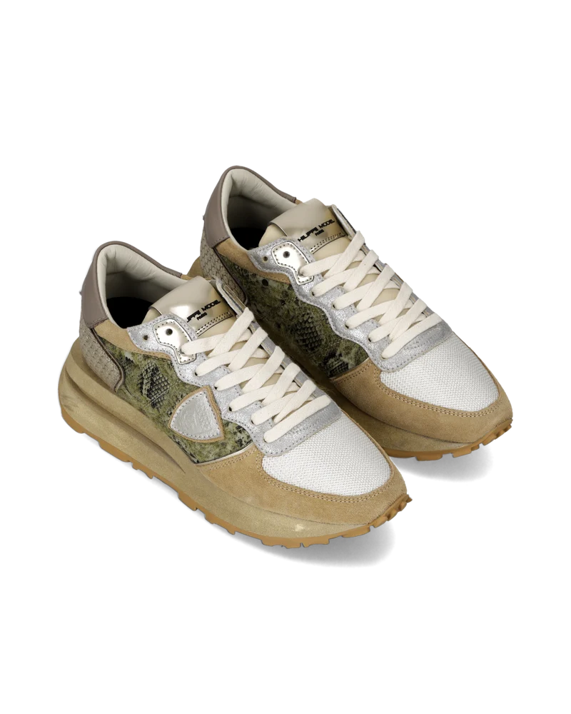 Sneakers Tropez Haute Running Women, Green Beige