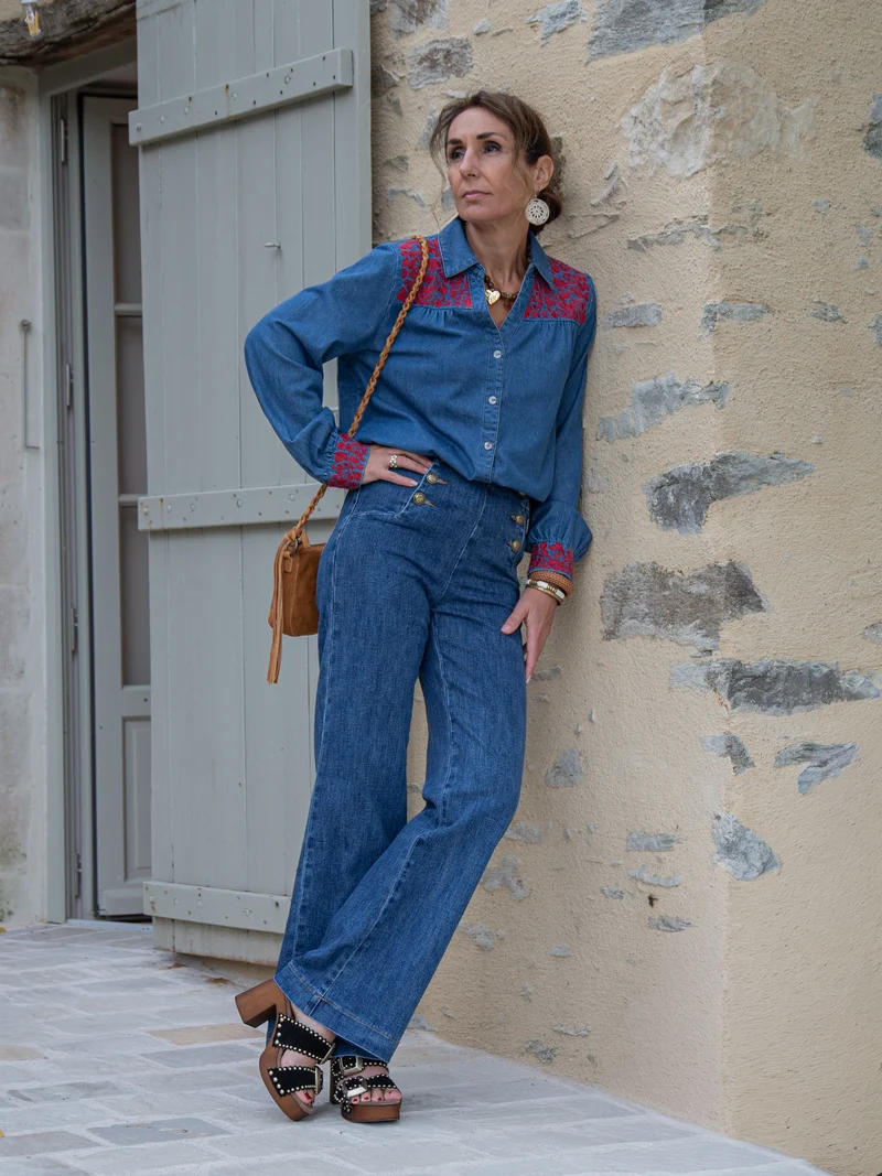 Jeans denim bleu foncé VICTO Oraije