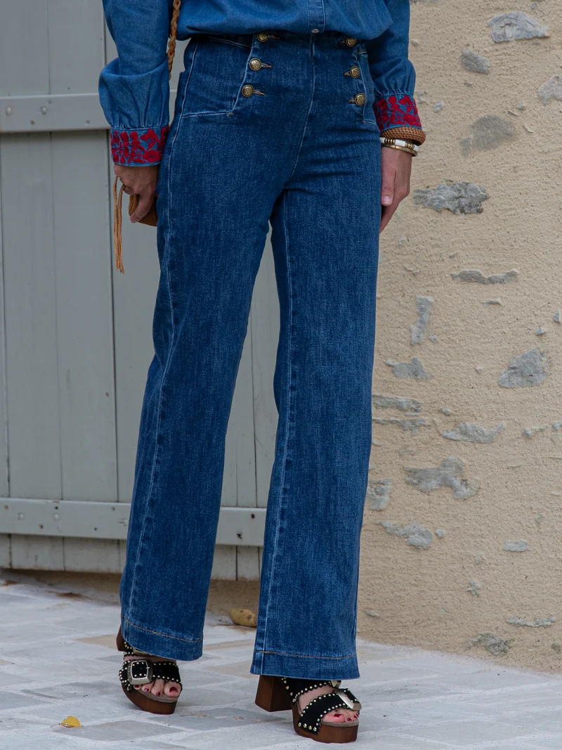 Jeans denim bleu foncé VICTO Oraije