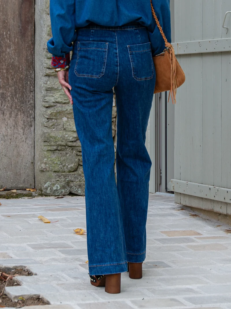 Jeans denim bleu foncé VICTO Oraije