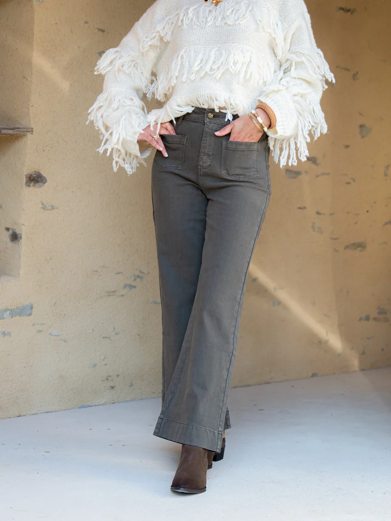 Jeans denim kaki GASPARETTE Oraije