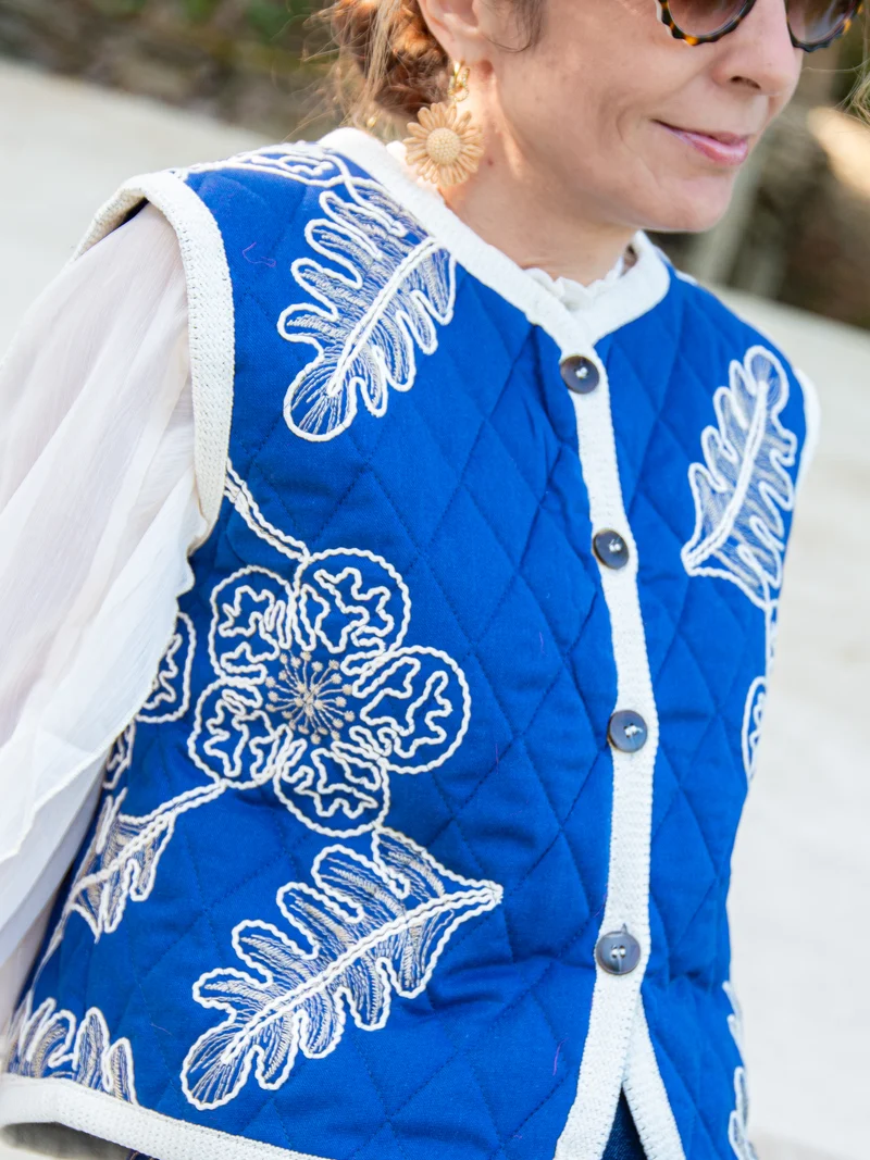 Veste marine matelassée sans manche BELINDA