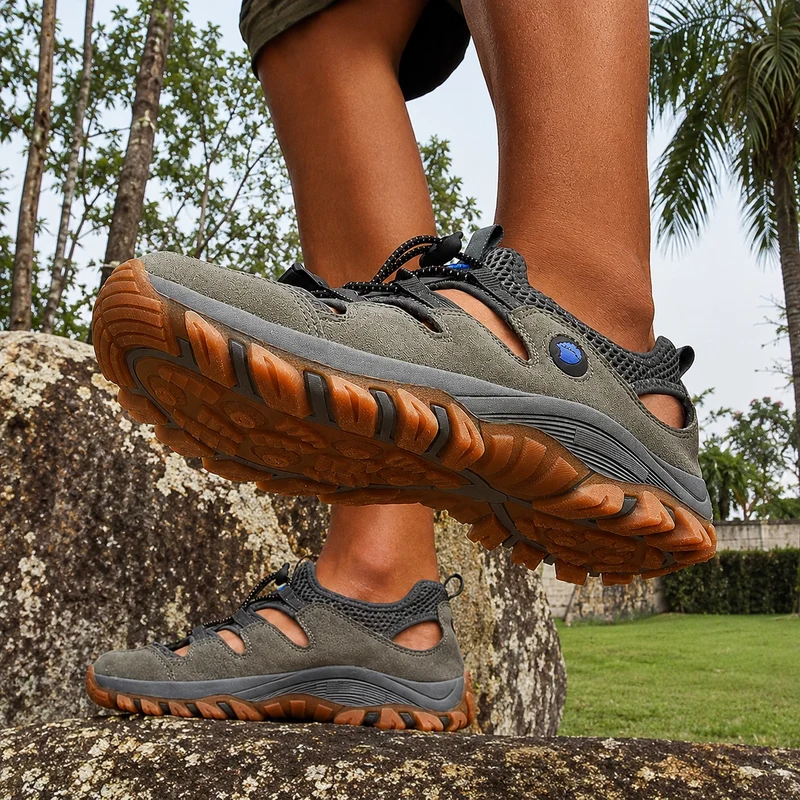 Men's Leather and Non-Slip Sport Sandal