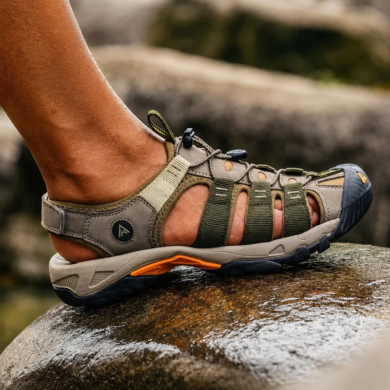 Comfortable and flexible men's hiking sandals