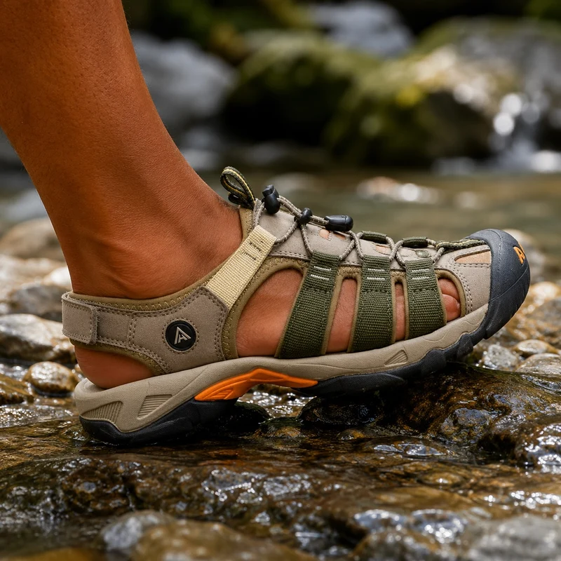 Comfortable and flexible men's hiking sandals
