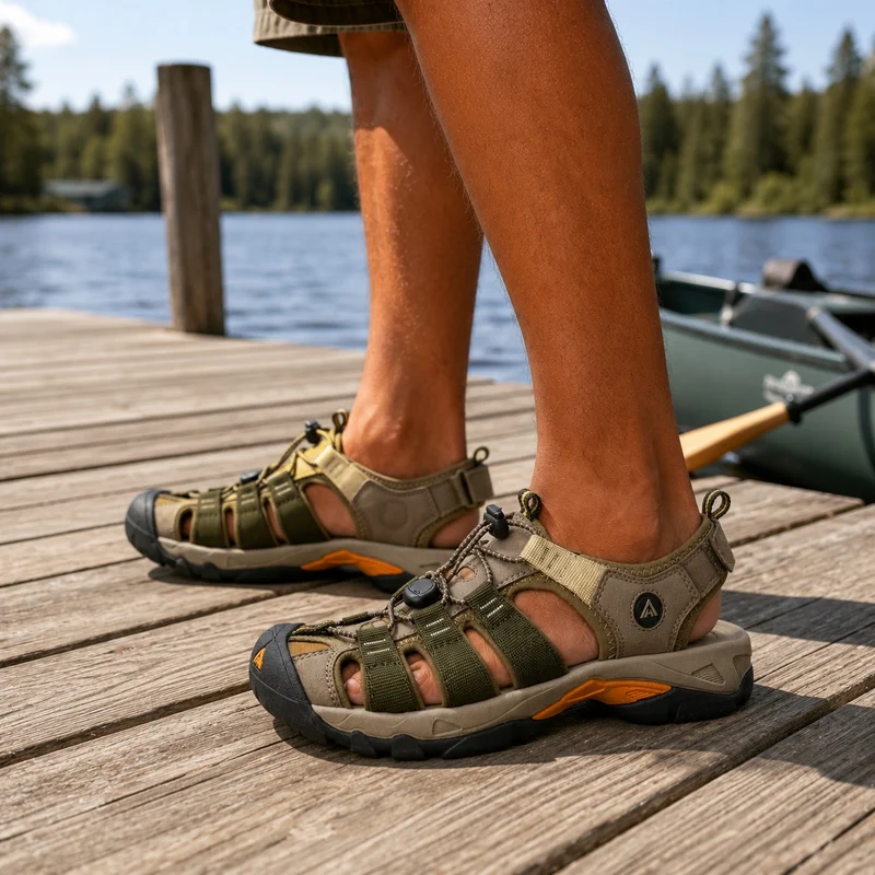 Comfortable and flexible men's hiking sandals