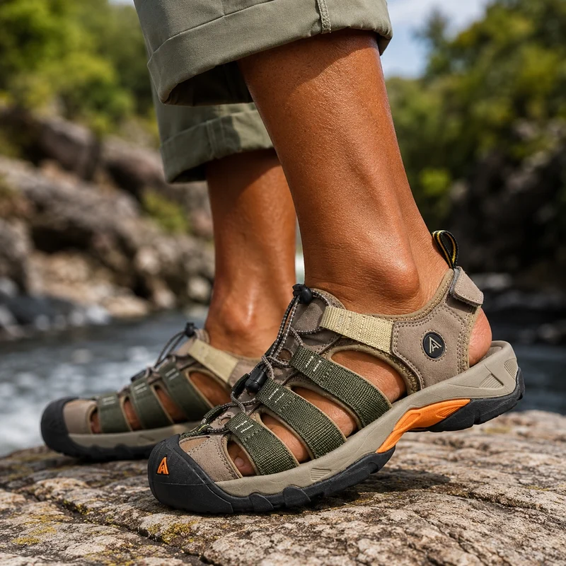 Comfortable and flexible men's hiking sandals