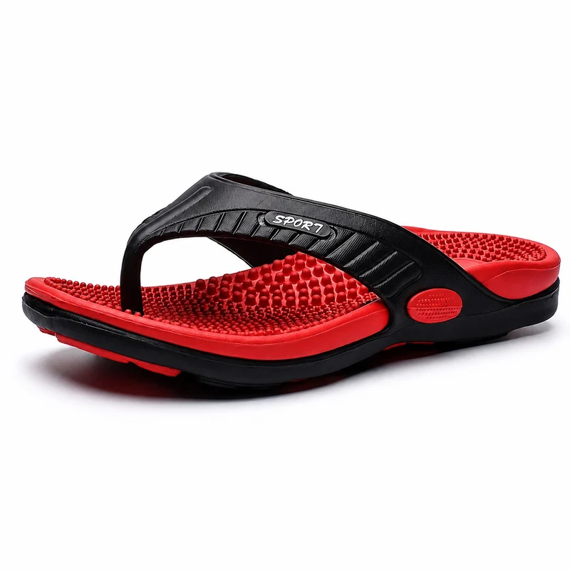 Men's Flip-Flop Style Beach Sandal with Massaging Sole