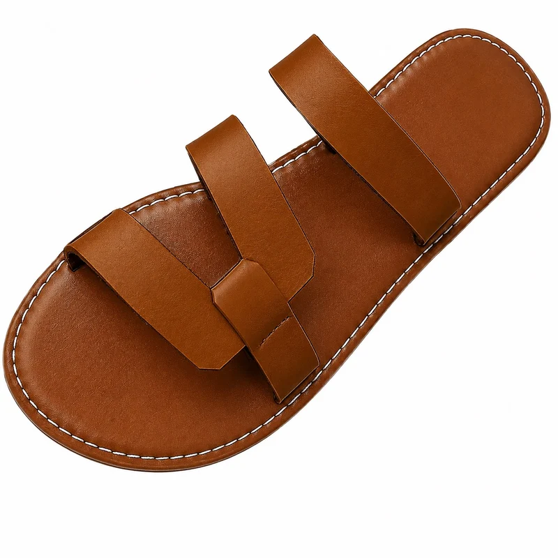 Women's Flat Sandal with Thick Straps and Design