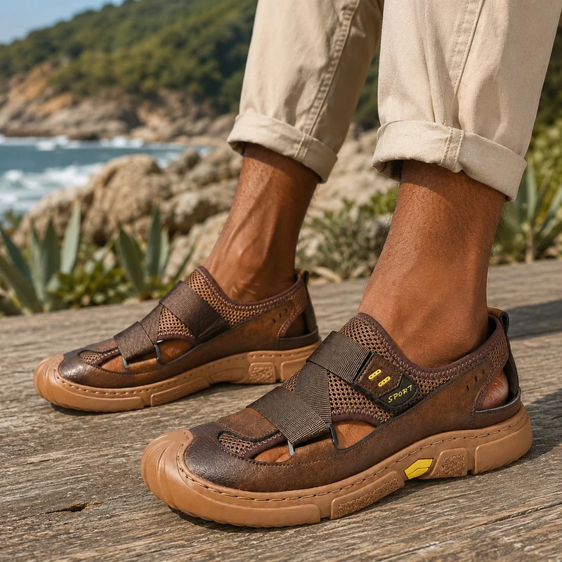 Men's Breathable Sneaker Style Scratch Sandal
