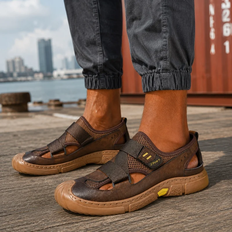 Men's Breathable Sneaker Style Scratch Sandal
