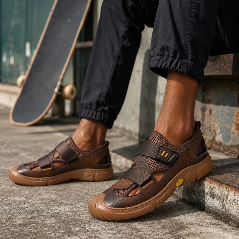 Men's Breathable Sneaker Style Scratch Sandal