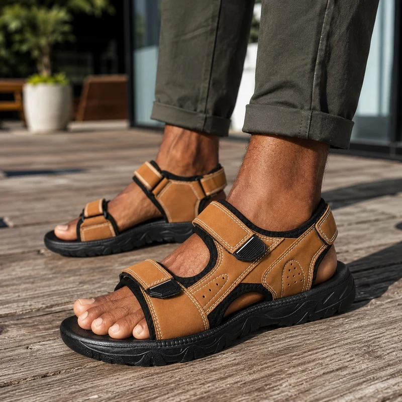 Men's Modern Style Sport Sandal with Velcro