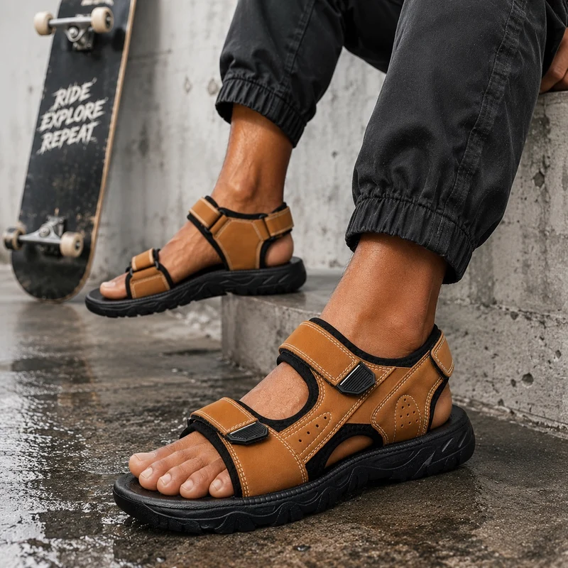 Men's Modern Style Sport Sandal with Velcro