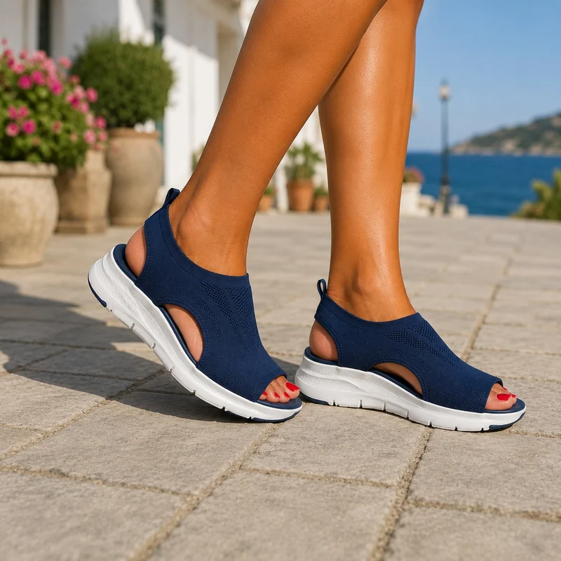 Comfortable Women's Sandal in Elastic Fabric