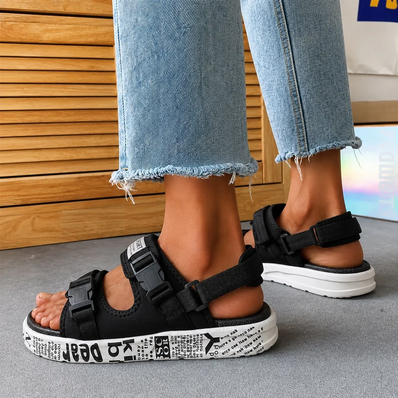 Women's Scratch Sandal with Side Inscription