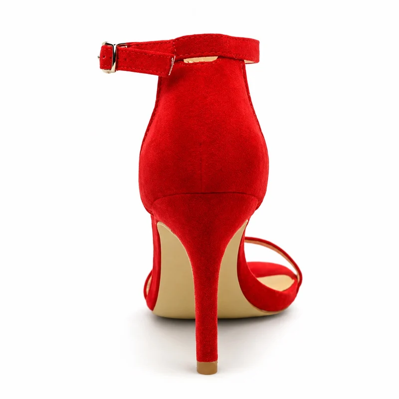 Women's Suede Effect and Elegant Heeled Sandal