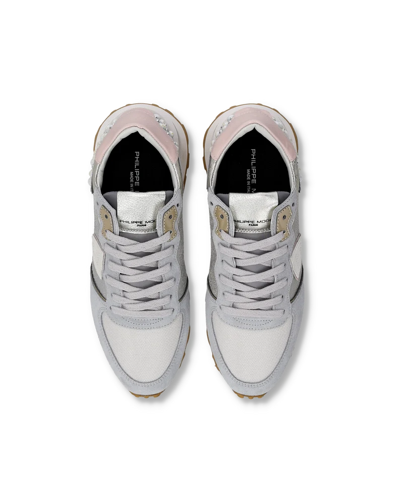 Sneakers Tropez Haute Running Women, Pink Silver with Pearls