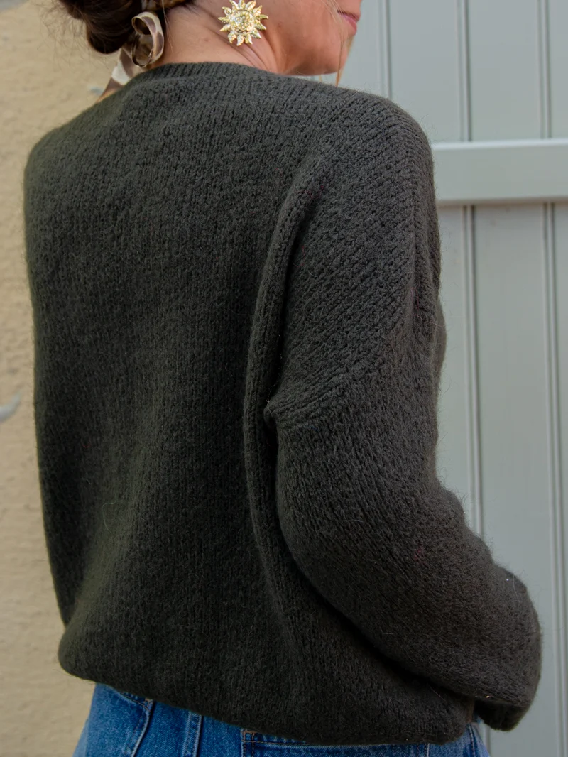 Gilet kaki en maille LAYANA