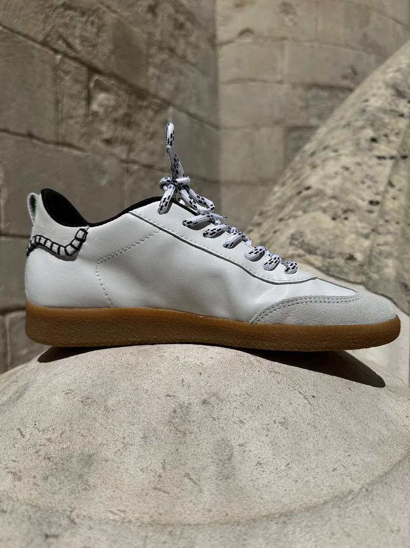 Basket blanche éclair noir ASHLEY C396 Semerdjian