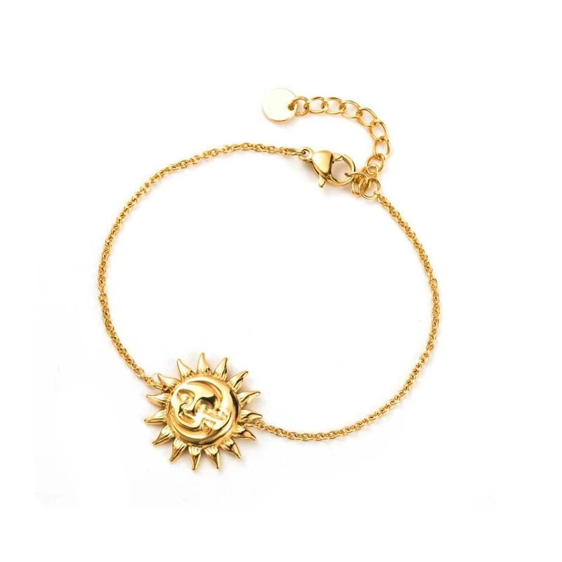 Bracelet doré Sunshine – chaîne fine avec soleil central