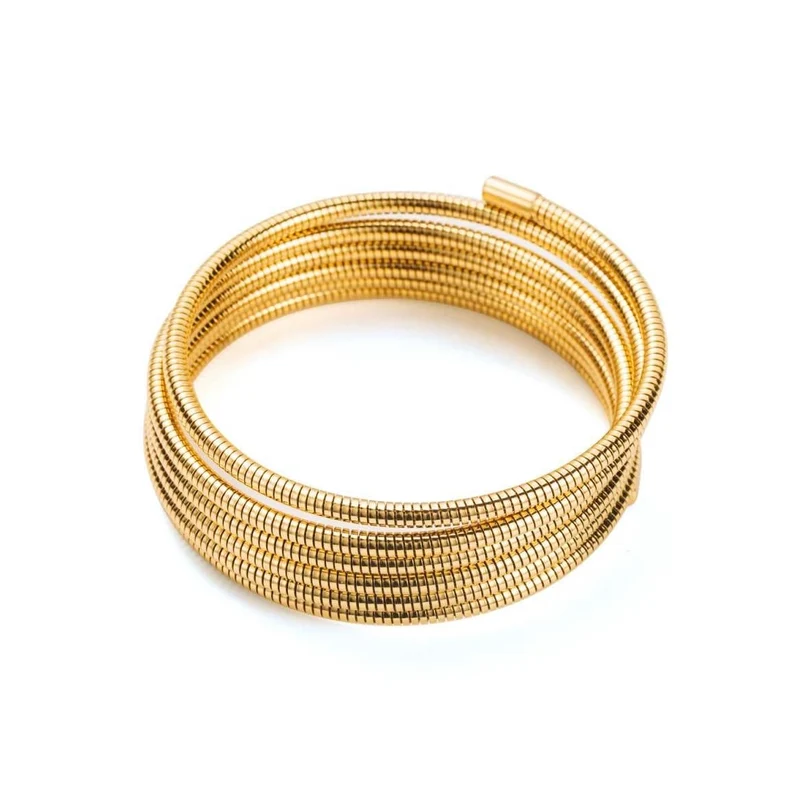 Bracelet doré multirang en acier inoxydable – Design enroulé ajustable