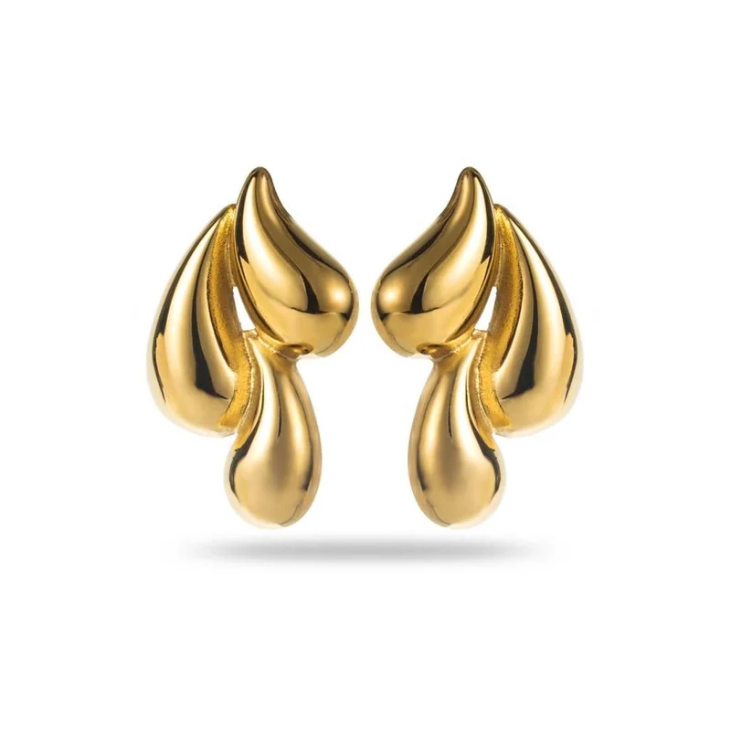 Boucles d’oreilles gouttes d’eau dorées – 3 cm