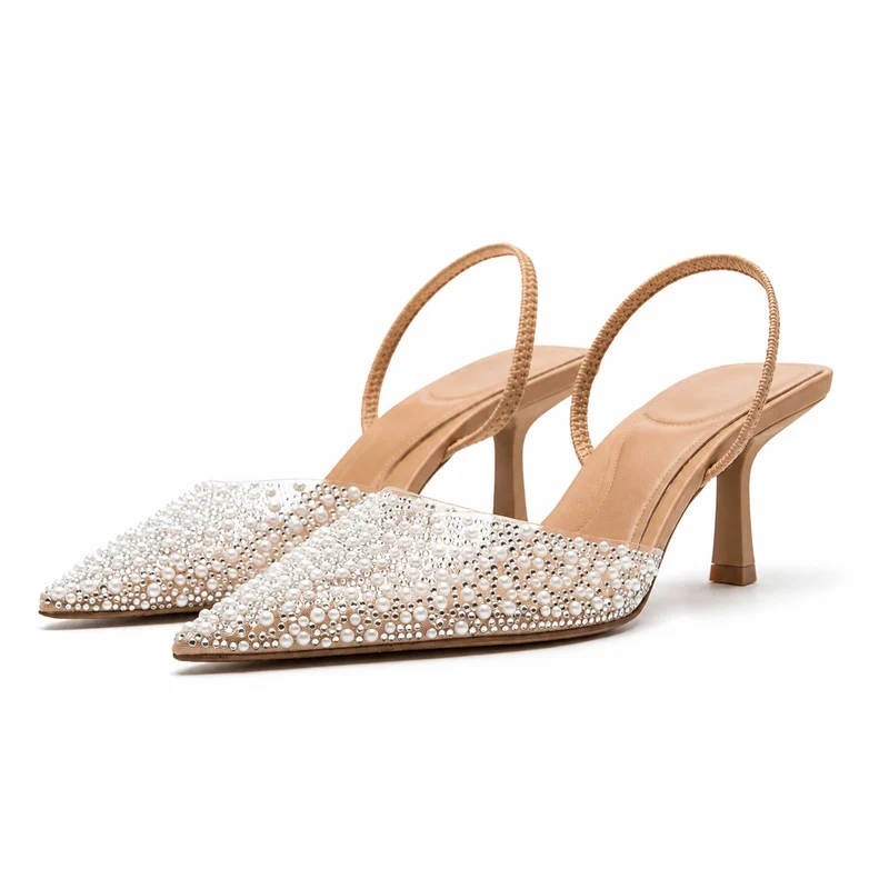 Women's Open Wedding Sandal with Pearls