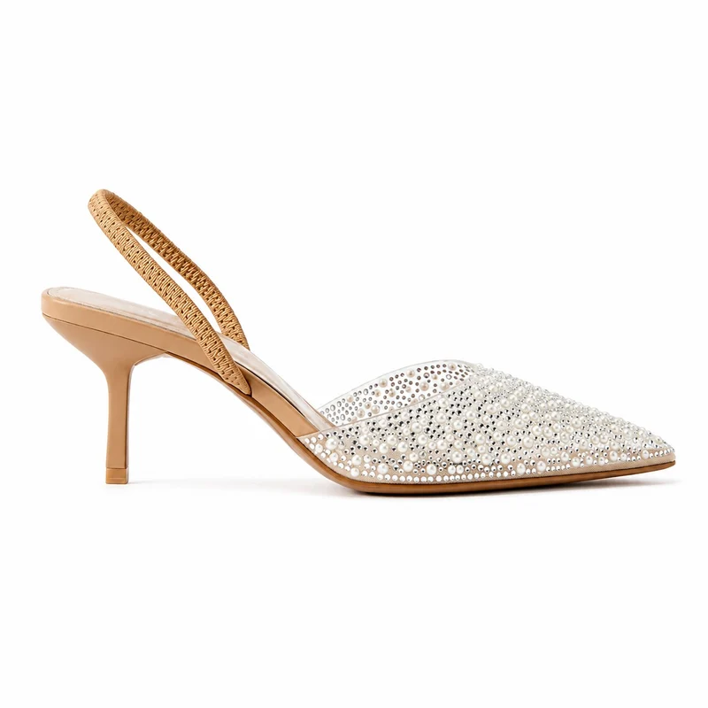 Women's Open Wedding Sandal with Pearls