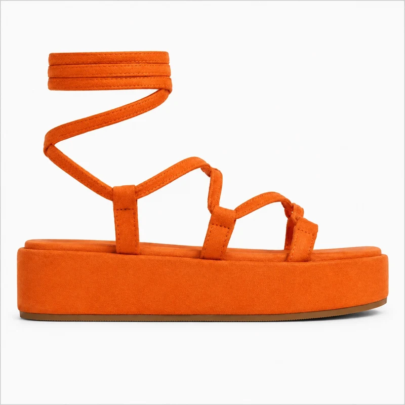 Designer Lace-up Sandal with Thick Sole