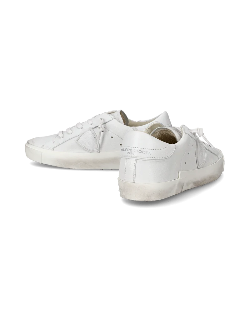 Women's Prsx Low-Top Sneakers in Leather, White