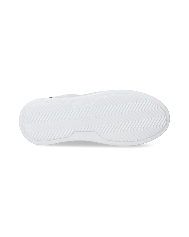 Women's Temple Low-Top Sneakers in Leather, White Black