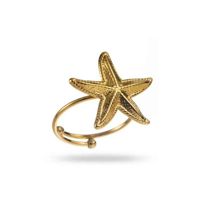 Bague Mini Étoile de Mer Dorée – Réglable & Résistante à l’Eau