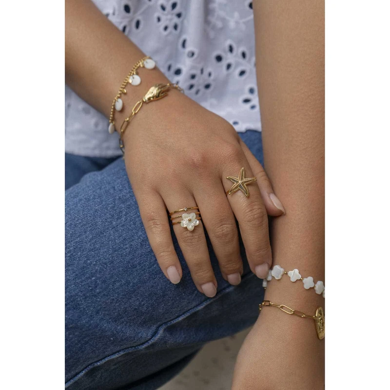 Bague Mini Étoile de Mer Dorée – Réglable & Résistante à l’Eau