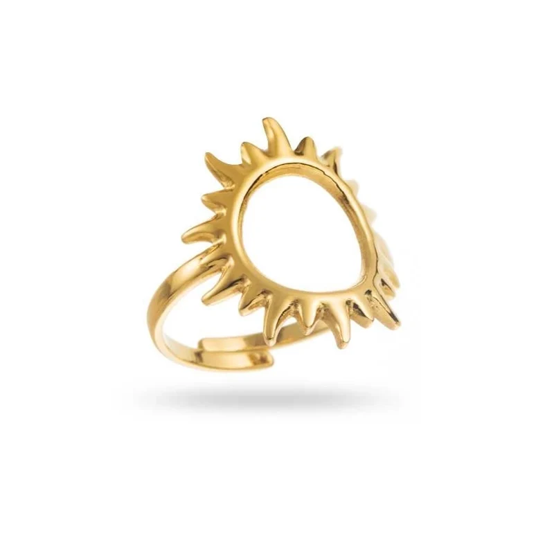 Bague Dorée Soleil – Acier inoxydable réglable