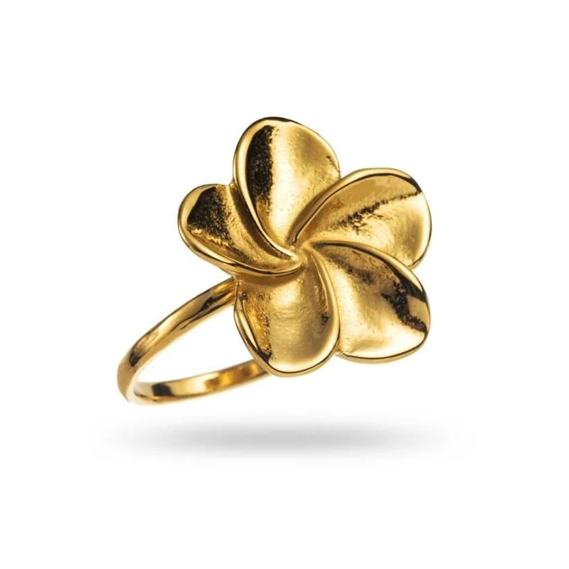 Bague Pétale de Fleur – Acier inoxydable doré