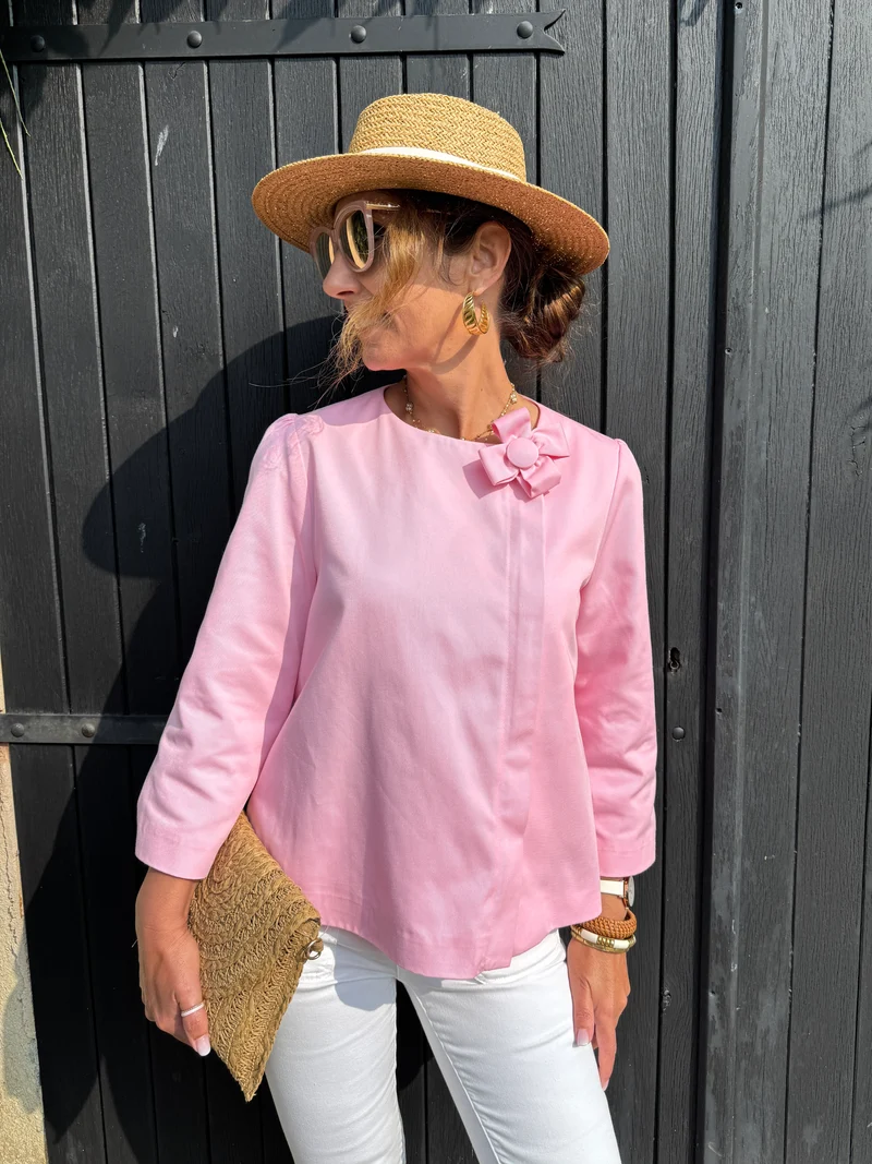 Veste rose fleur en volume CHANCE Hippocampe