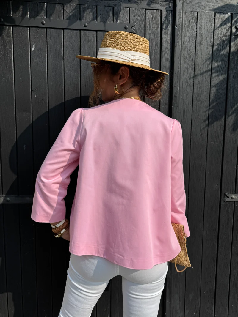 Veste rose fleur en volume CHANCE Hippocampe