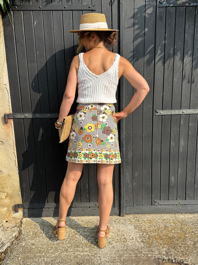 Jupe SEVENTIES n°129 marron Hippocampe
