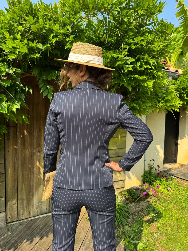 Veste marine à rayures blanches DIANA Hippocampe