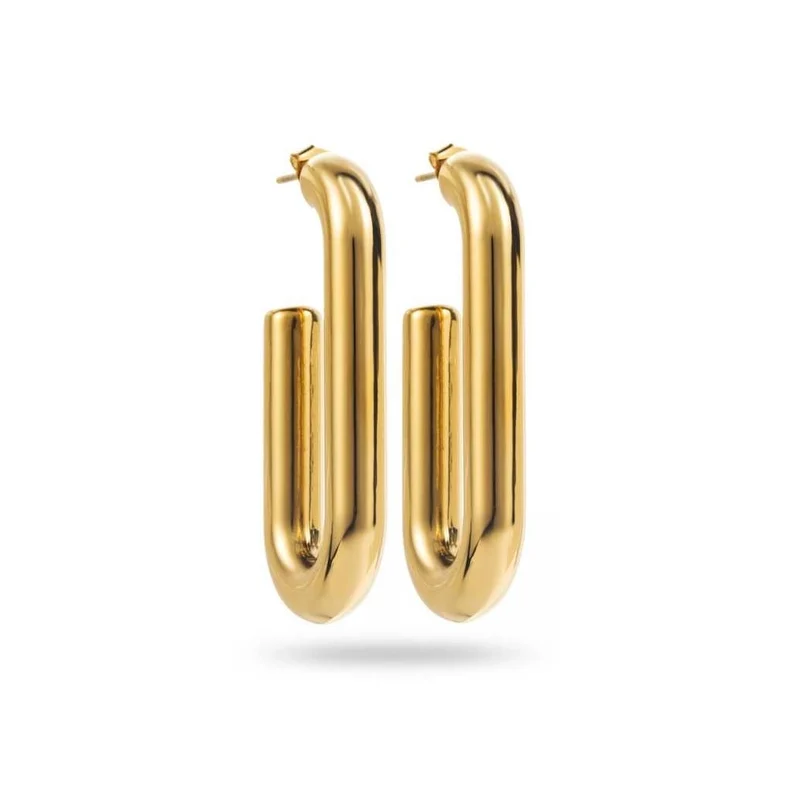 Boucles d’oreilles dorées rectangle – 4,5 cm