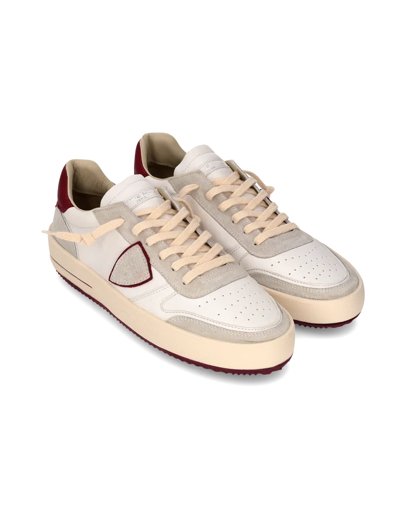 Sneakers Nice Tennis Men White, White Bordeaux