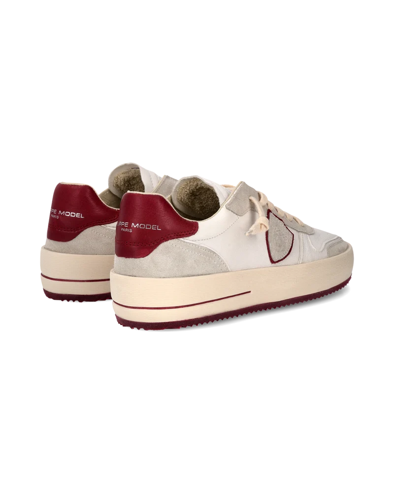 Sneakers Nice Tennis Men White, White Bordeaux